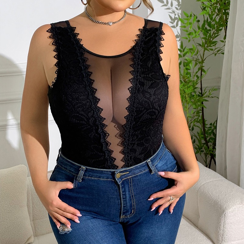 Γυναικείο Δαντελένιο Bodysuit Με Διαφάνεια – Sexy & Elegant - 4710