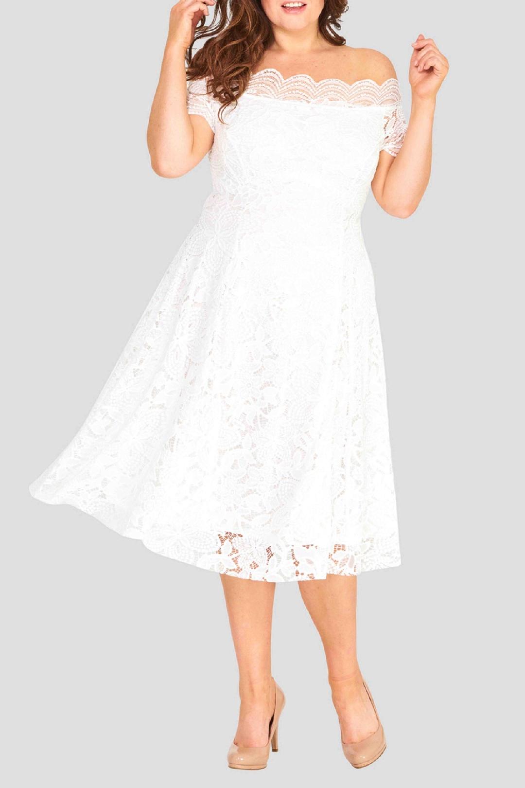 Plus Size So Chic - Awesome Off Shoulder  Dress (white)