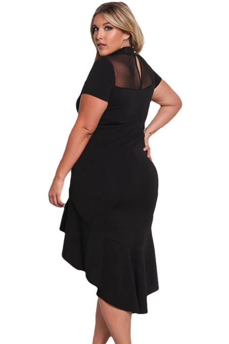 Black Hi-low Hem Curvy Dress