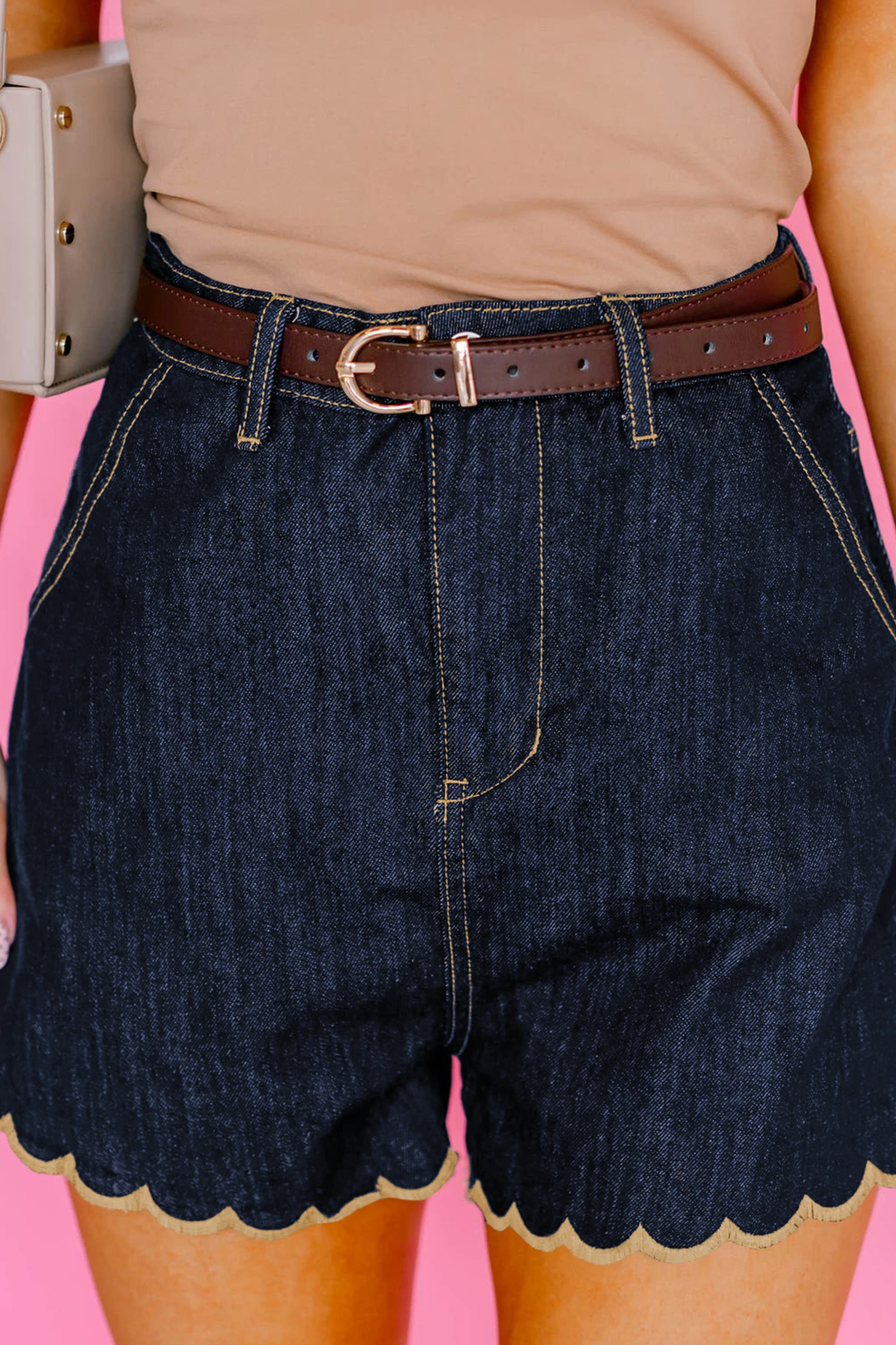 Γυναικείο Ψηλόμεσο Denim Shorts - Blue - 3960