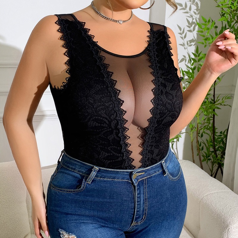 Γυναικείο Δαντελένιο Bodysuit Με Διαφάνεια – Sexy & Elegant - 4710