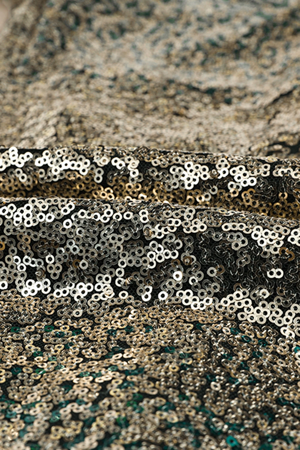 Plus Sequin Flare Παντελόνι Ombre Πράσινο-Χρυσό - 5602