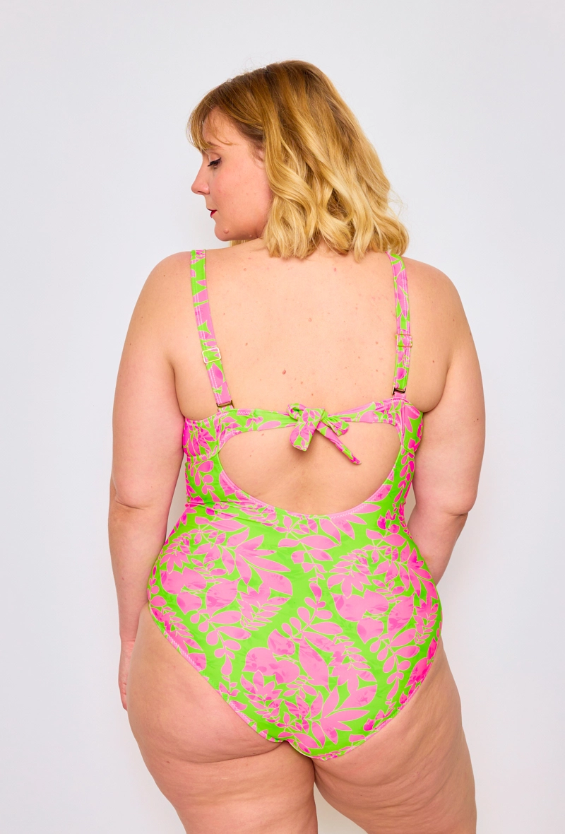 Plus Size Ολόσωμο Μαγιό Floral Πολύχρωμο Με Ενίσχυση – Καλοκαιρινό Στυλ & Άνεση - 3935