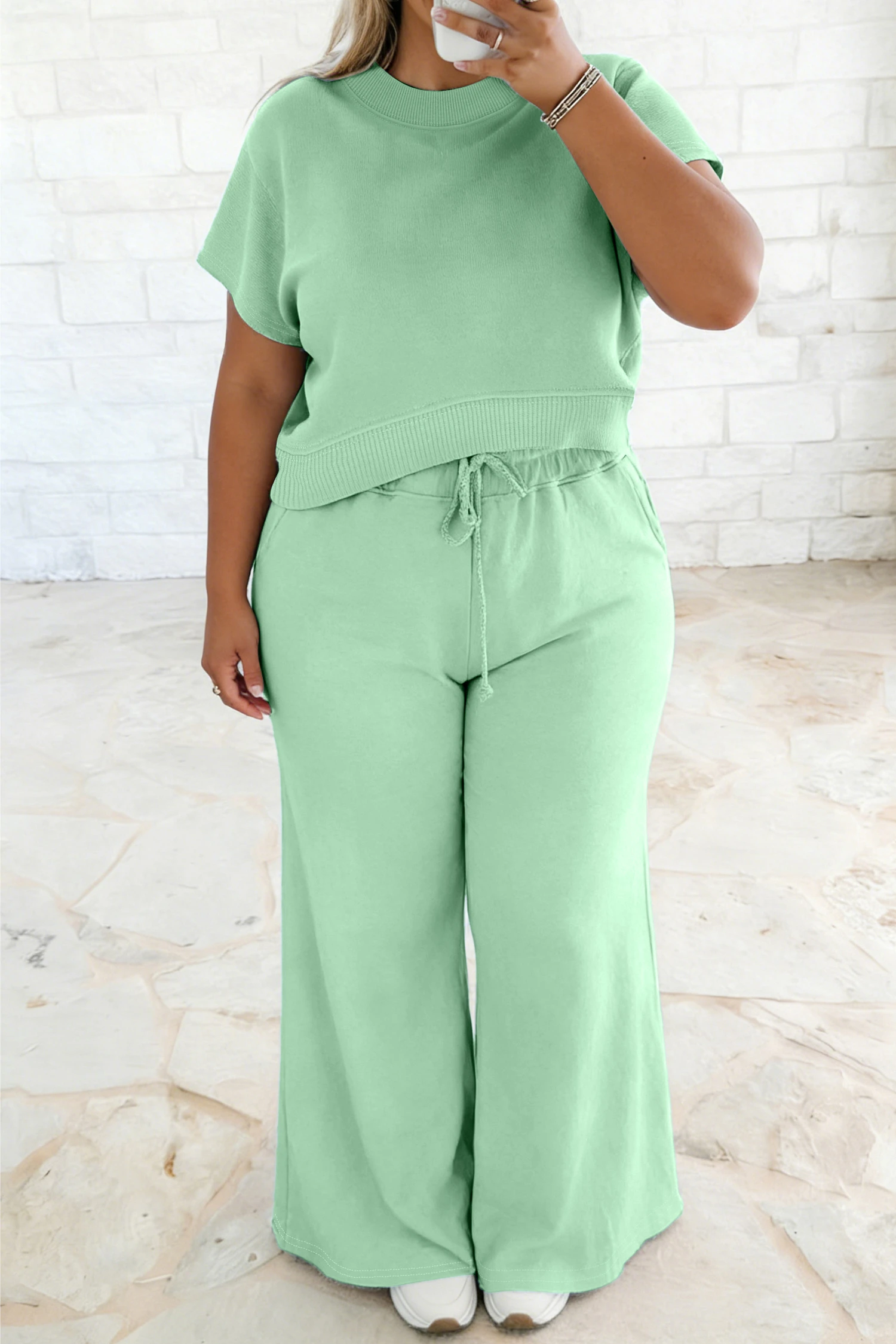Plus Σετ Φόρμας Oversized – Μπλούζα & Παντελόνα Wide Leg - 4921