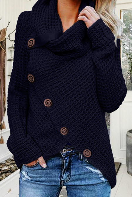 Plus Size So Chic - Πλεκτό Ασύμμετρο Design Sweater Σε 3 Χρώματα!