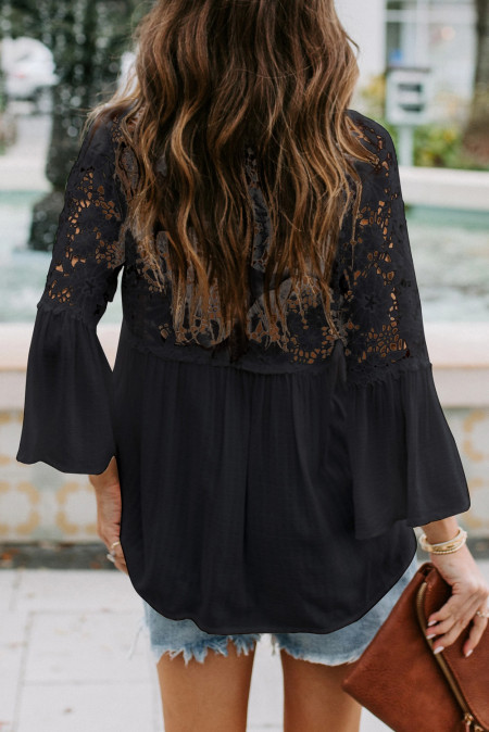 So Chic Blouse Με Δαντέλα