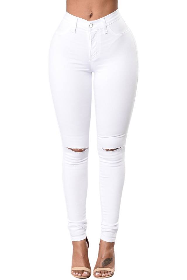 Ελαστικό Παντελόνι Jean in White