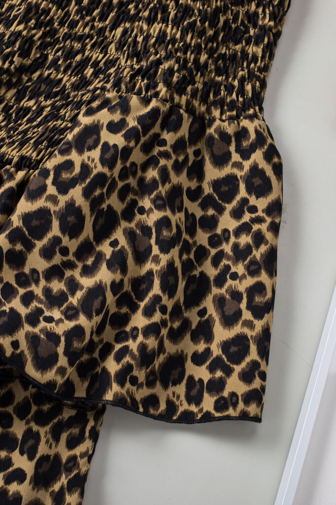 Leopard Print Ruffled Flare Sleeve Dress