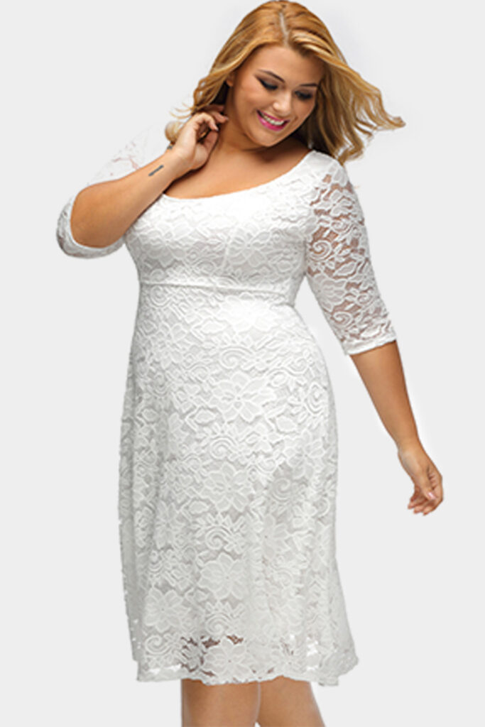 White Gorgeous Fit & Flare Dress