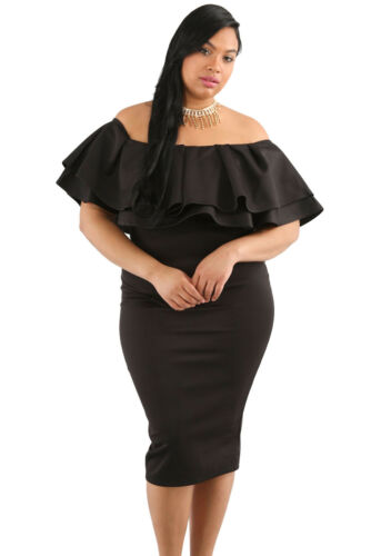 Midi Μαύρο Φόρεμα Με Φραμπαλά