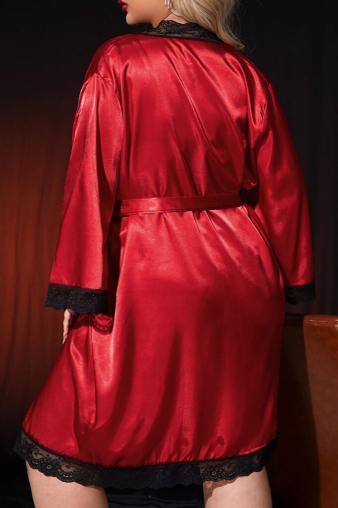 Alicia Satin Robe in Red