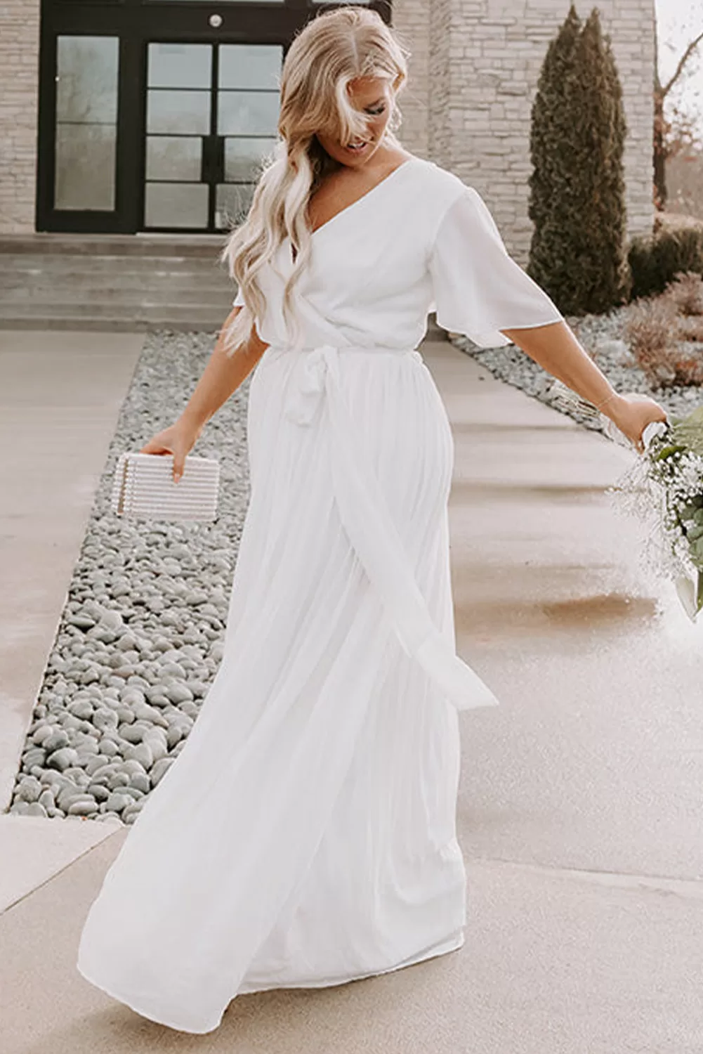 Φόρεμα White Supreme Flowy Maxi Dress 3311