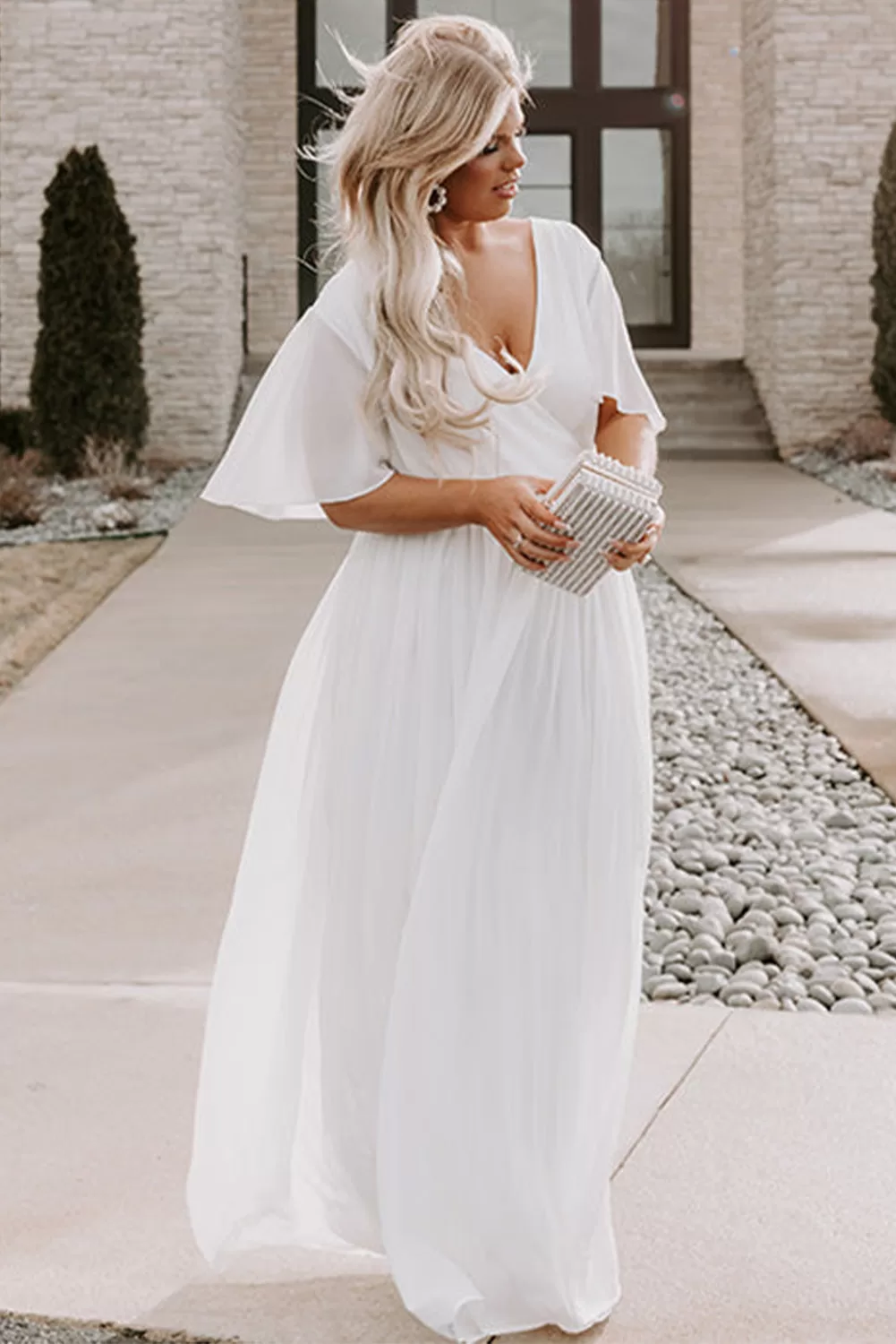Φόρεμα White Supreme Flowy Maxi Dress 3311