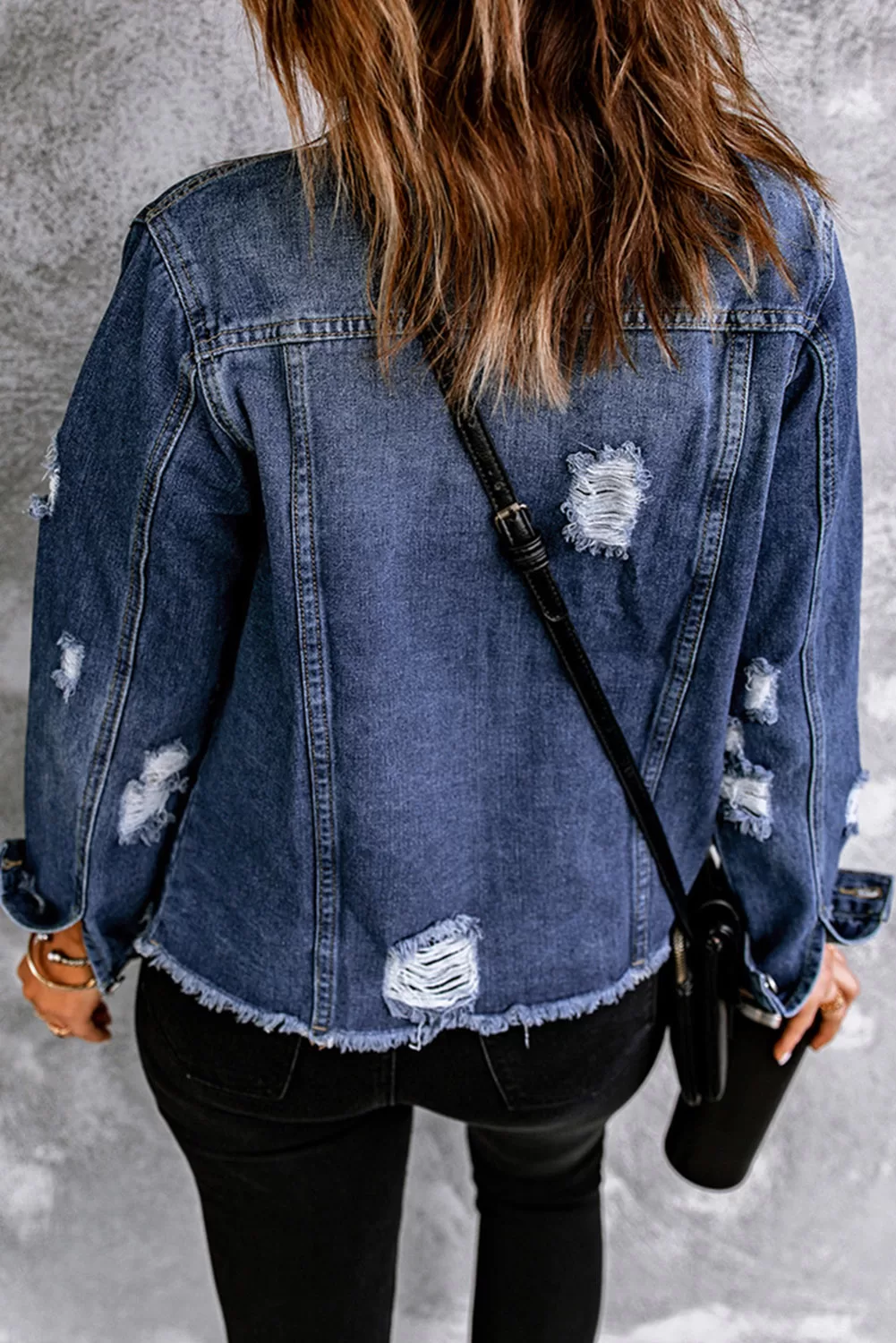 Plus Size Denim Jacket-5020