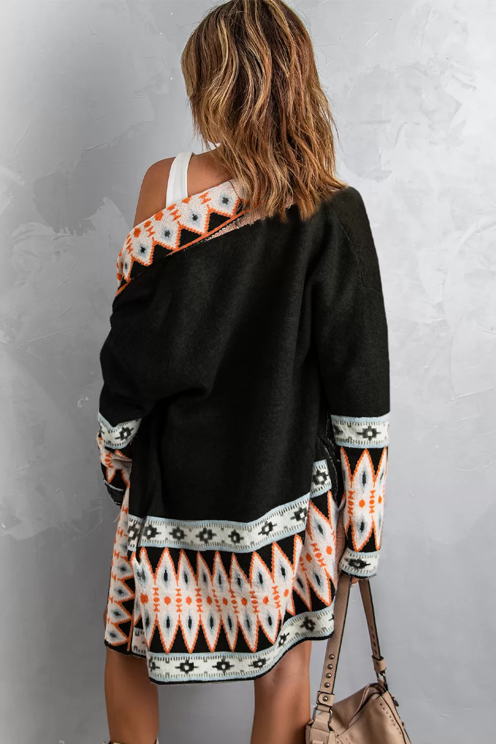 Ζακέτα Aztec Print Plus Knitted Cardigan 4567